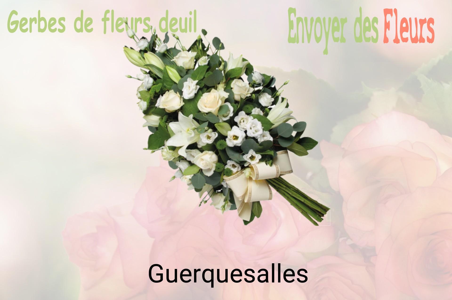 Gerbe de fleurs de deuil livrée à Guerquesalles